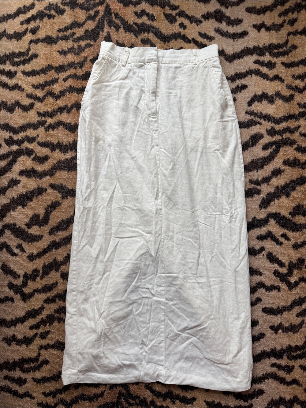 Light Cream Maxi Skirt with Tailored Waist